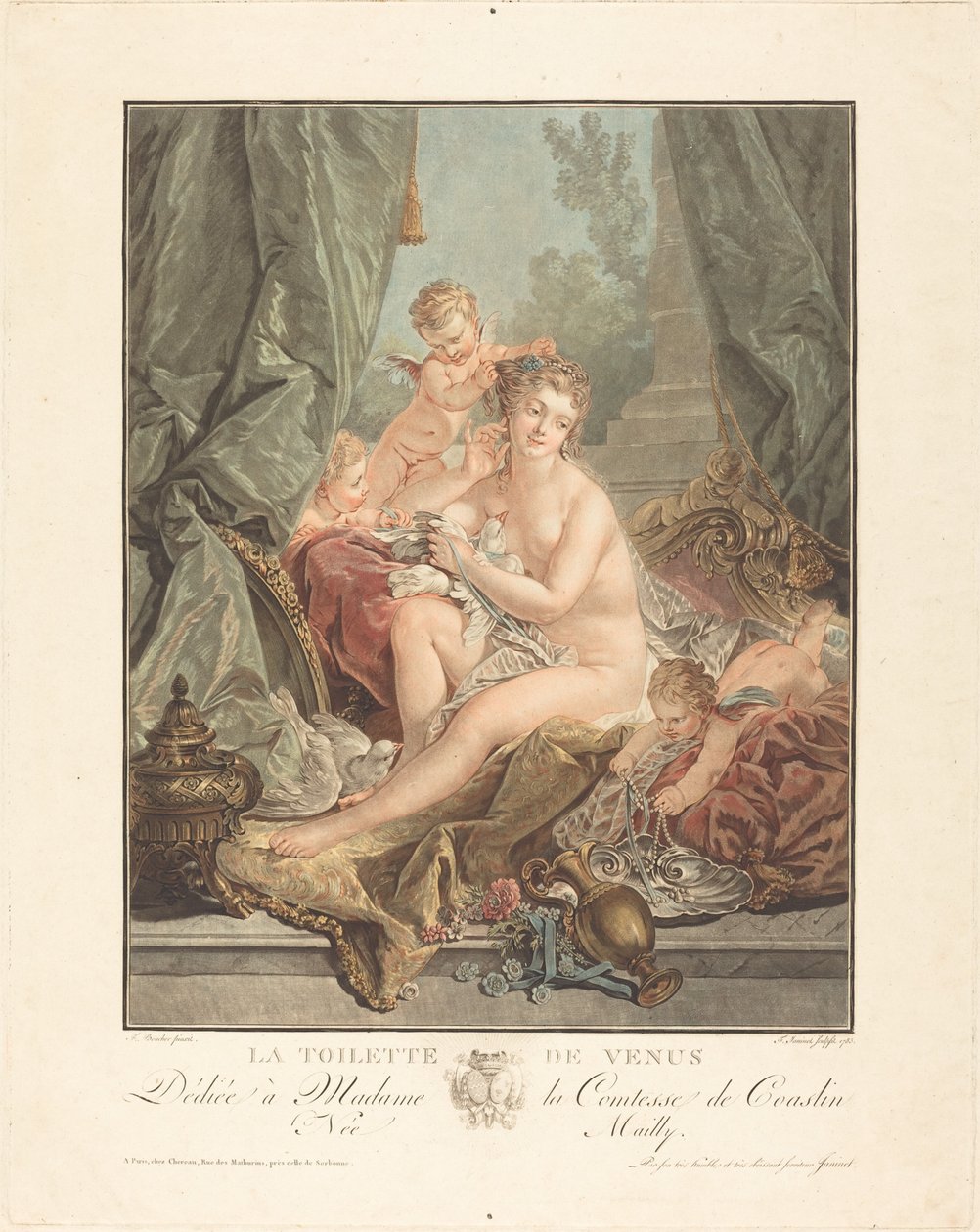 Die Toilette der Venus von Jean François Janinet after François Boucher