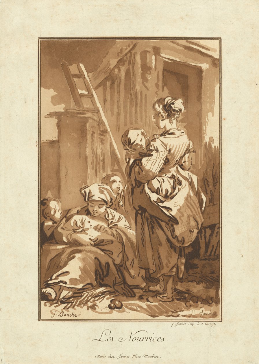 Die Ammen von Jean François Janinet after François Boucher