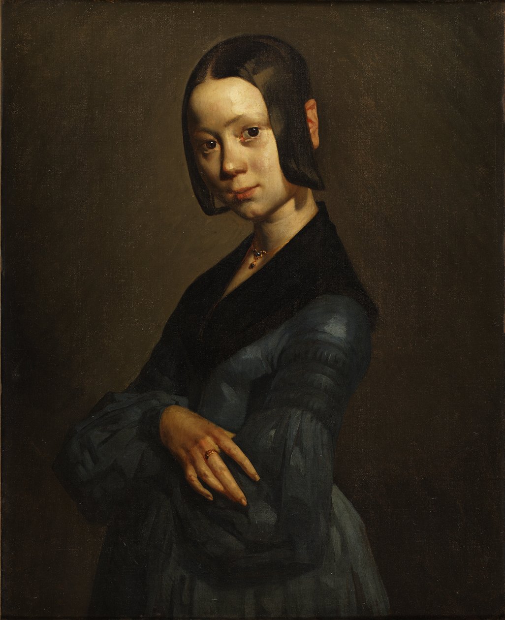 Porträt von Pauline Ono in Blau von Jean Francois Millet