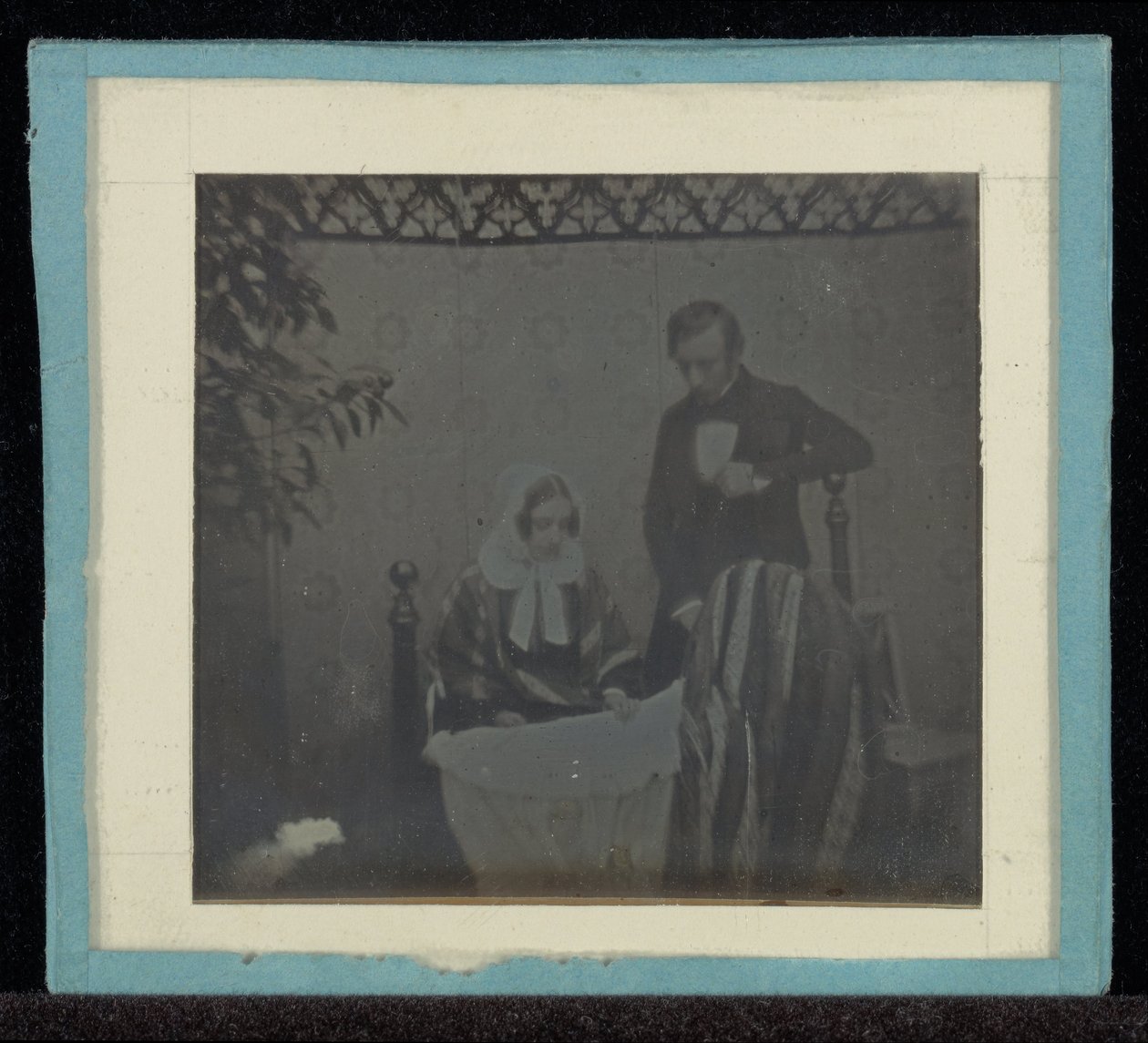 Porträt von M. & Mme. Eynard bei einer Wiege von Jean Gabriel Eynard
