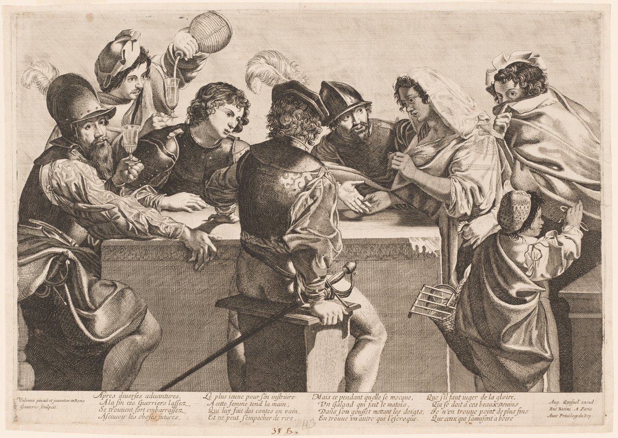 Der Wahrsager von Jean Ganière after Valentin de Boullogne
