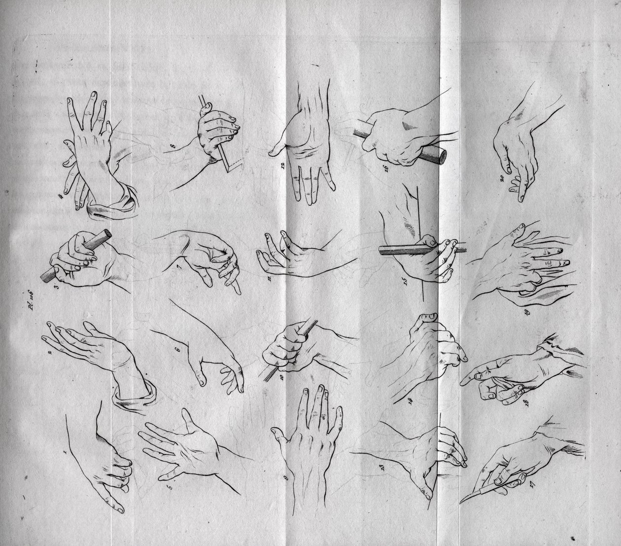 Physiognomie - Verschiedene Hände mit unterschiedlichem Ausdruck - „Die Kunst, Menschen durch Physiognomie zu erkennen“ von Johann Kaspar Lavater (1806) von Jean Gaspard Lavater