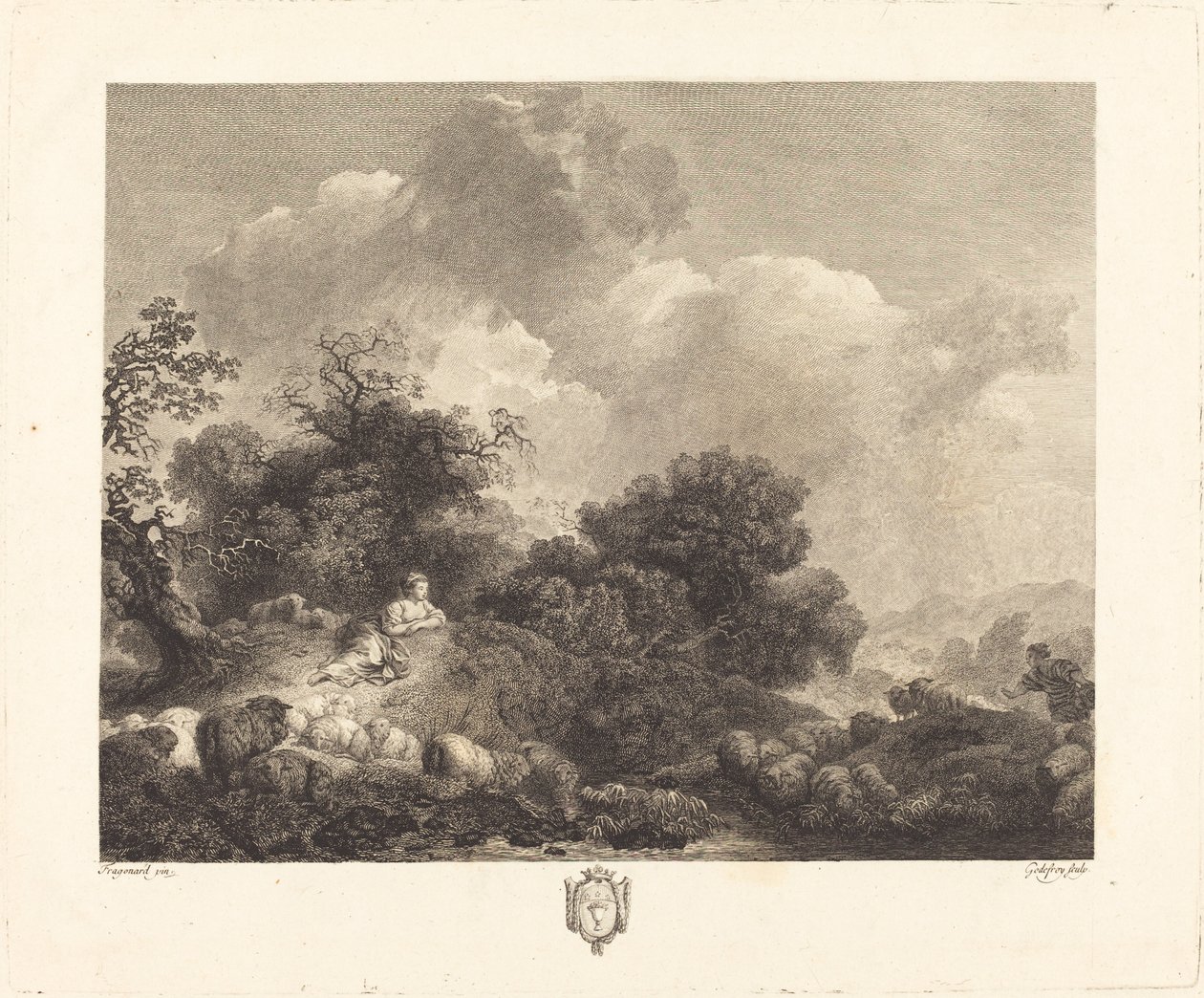 Annette im Alter von fünfzehn Jahren von Jean Godefroy after Jean Honoré Fragonard