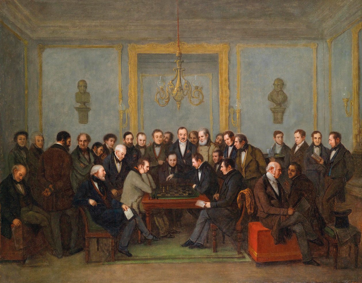 Episches Schachspiel zwischen Pierre Saint Amant und Howard Staunton im Jahr 1843 von Jean Henri Marlet