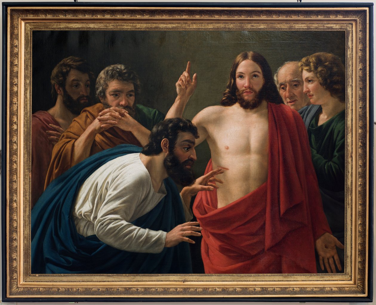 Pfarrkirche (Nederbrakel, Parochiekerk Sint-Pieter-in-de-Banden). Innenansicht. Gemälde. Thomas der Apostel. Jean-Henri De Coene. von Jean Henri de Coene
