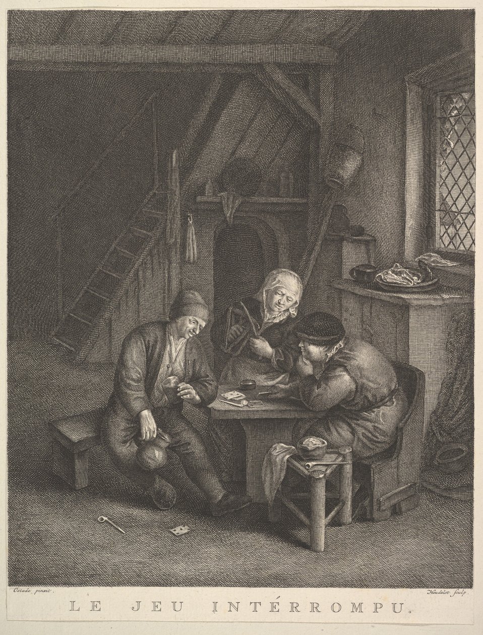 Das unterbrochene Spiel Le Jeu interrompu, 1730-68 von Jean Heudelot