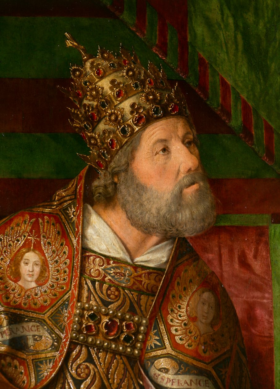 Heiliger Petrus (Detail). Triptychon des Meisters von Moulins von Jean Hey