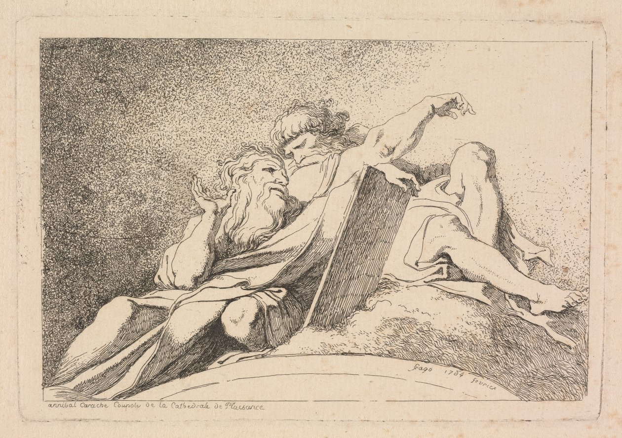 Die zwei Propheten von Jean Honoré Fragonard after Annibale Carracci