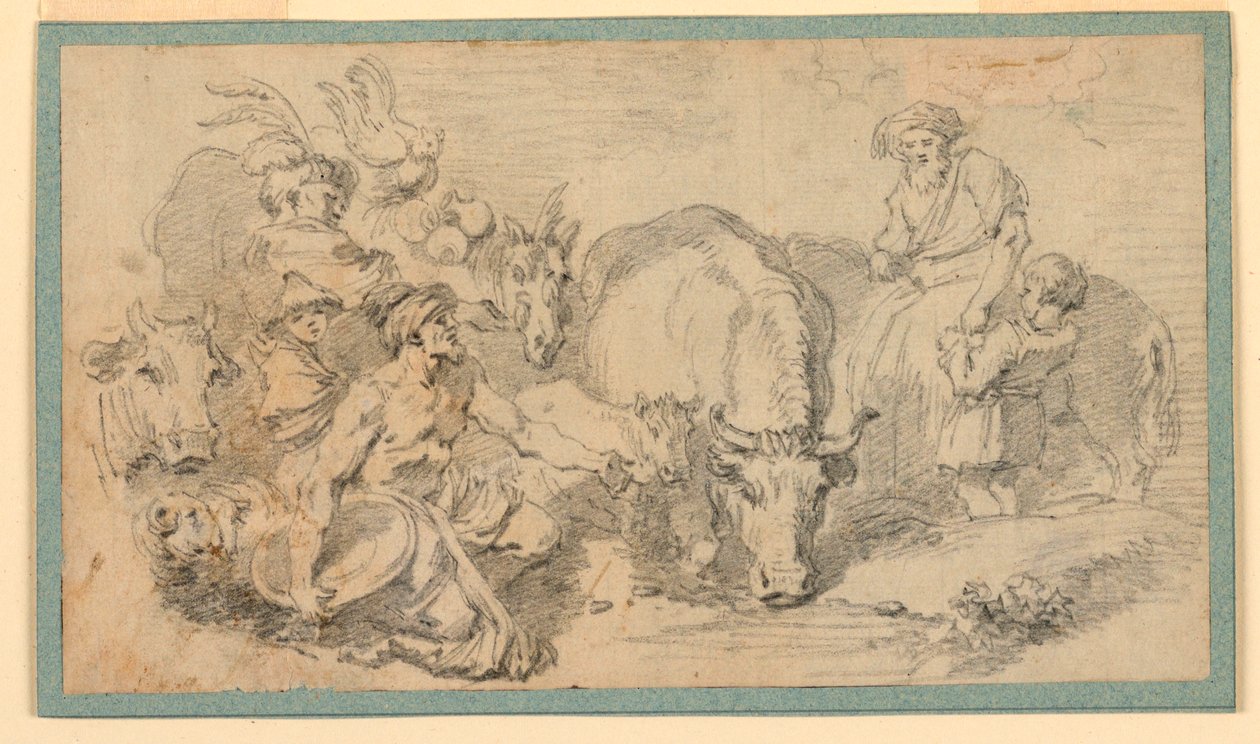 Zeichnung, Orientalische Szene, ca. 1770 von Jean Honore Fragonard