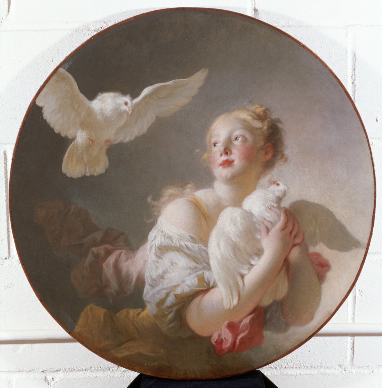 Mädchen mit einer Taube von Jean-Honore Fragonard