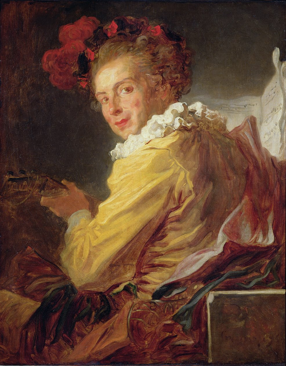 Musik, ein Porträt von Monsieur de la Breteche, Bruder des Abtes von Saint-Non, 1769 von Jean Honore Fragonard