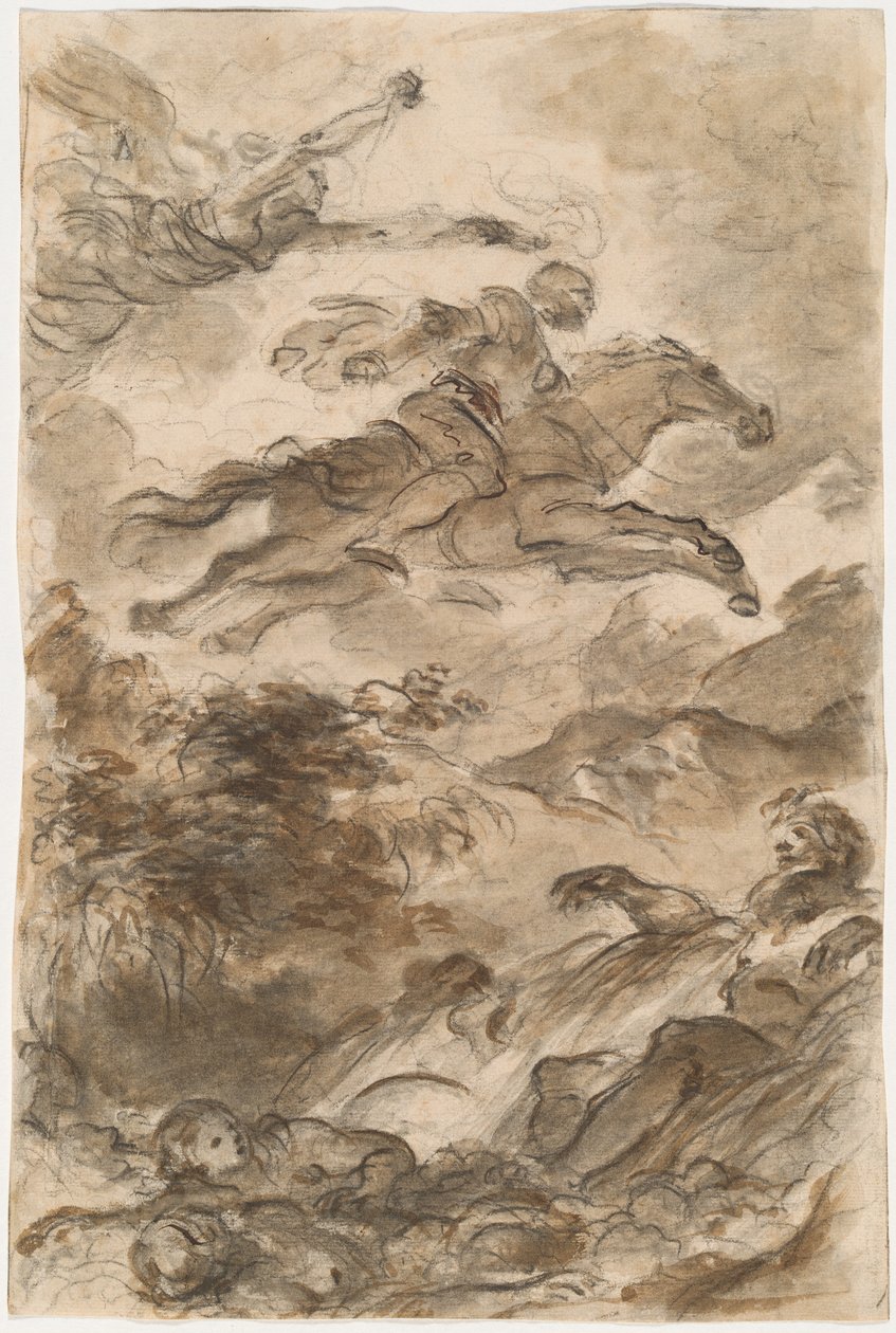 Rinaldo, reitet auf Baiardo, verfolgt Angelica von Jean Honore Fragonard