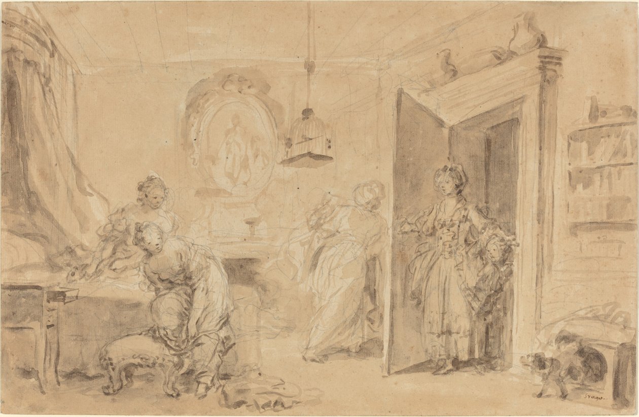 Das Schlafzimmer (Le Coucher oder Ma Chemise brule) von Jean Honore Fragonard