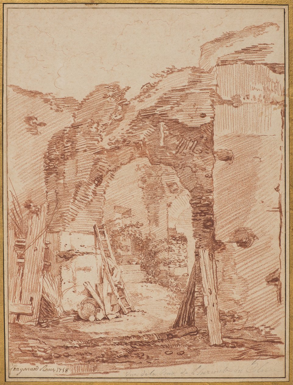 Der Hof des Einsiedlers im Kolosseum, 1758 von Jean Honore Fragonard