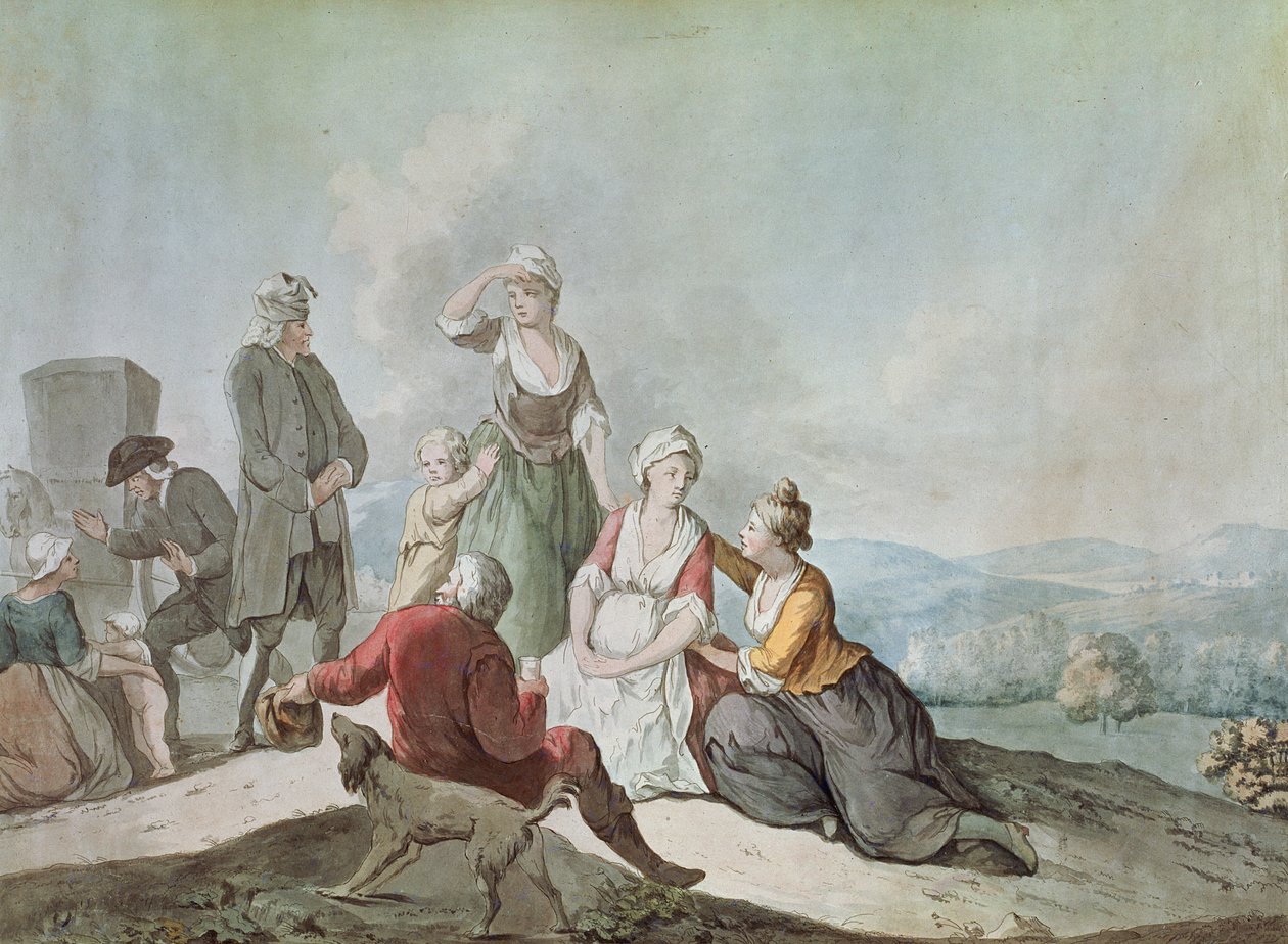Voltaire im Gespräch mit den Bauern in Ferney von Jean Huber