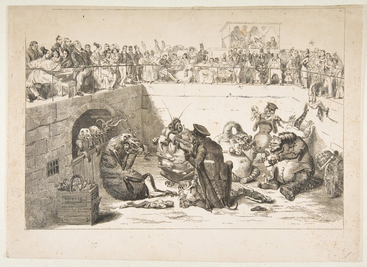Das Volk den Vampirsteuern ausgeliefert, Mai 1833 von Jean Ignace Isidore Gérard