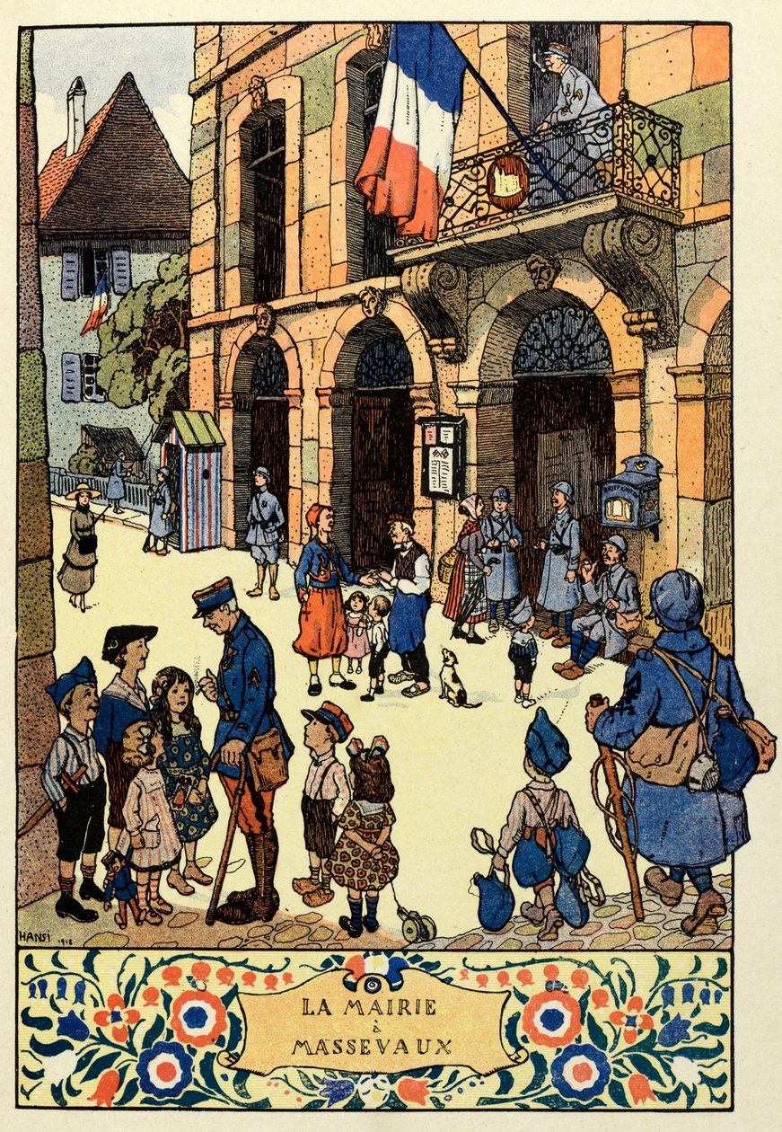 Das dreifarbige Paradies; Das Rathaus von Massevaux 1918 von Jean Jacques (1873 1951) Waltz