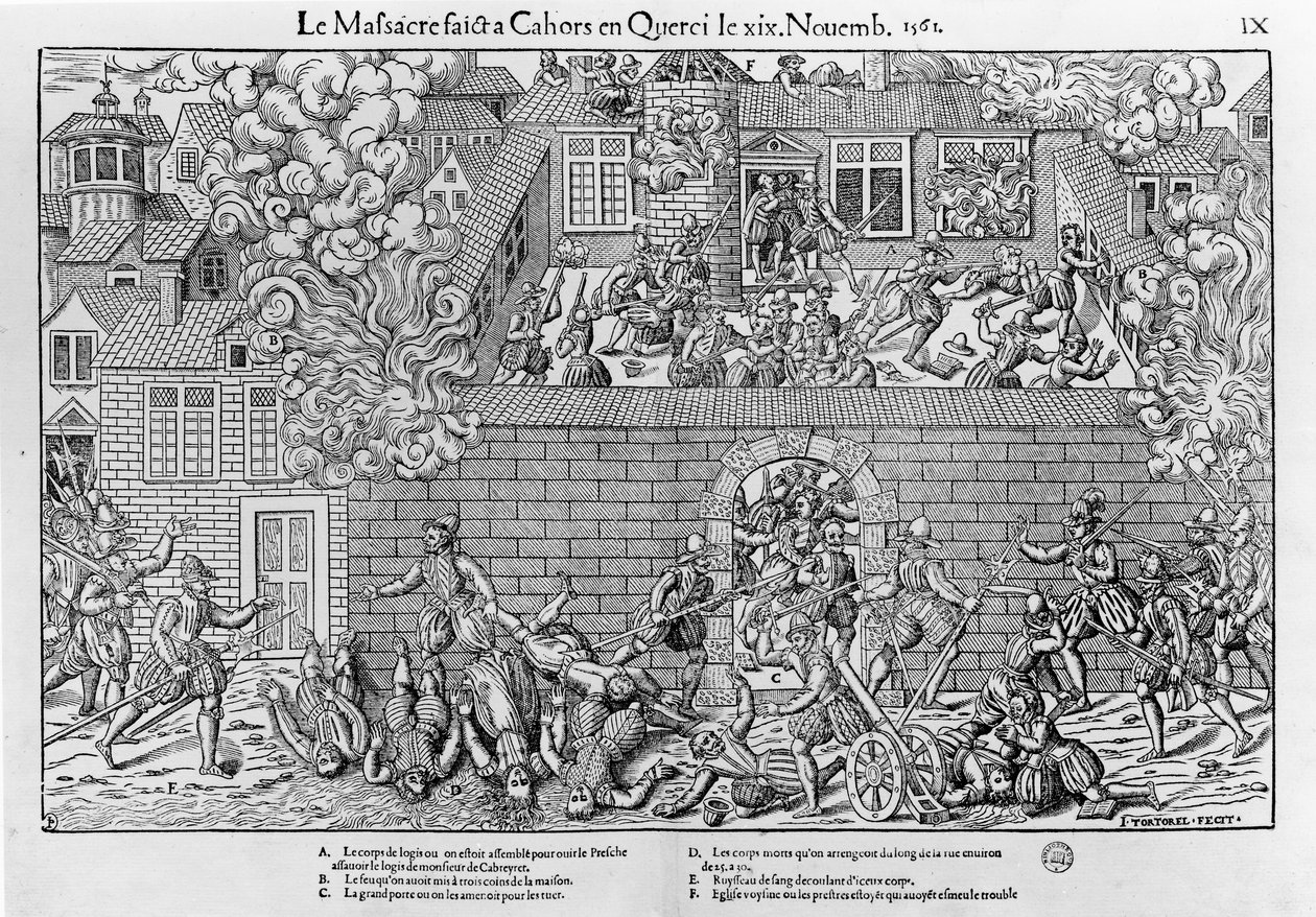Das Massaker von Cahors von Jean Jacques (after) Perrissin