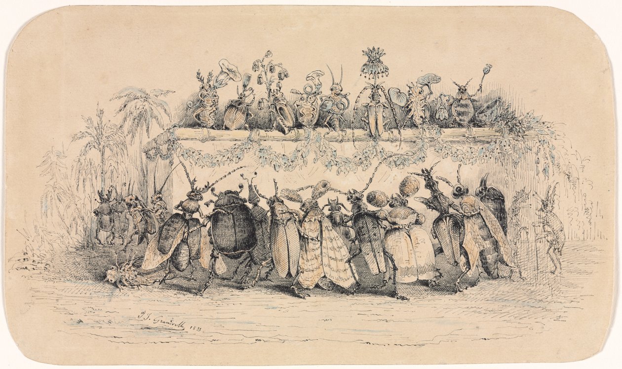 Ein Insektenball, 1835 von Jean Jacques Grandville