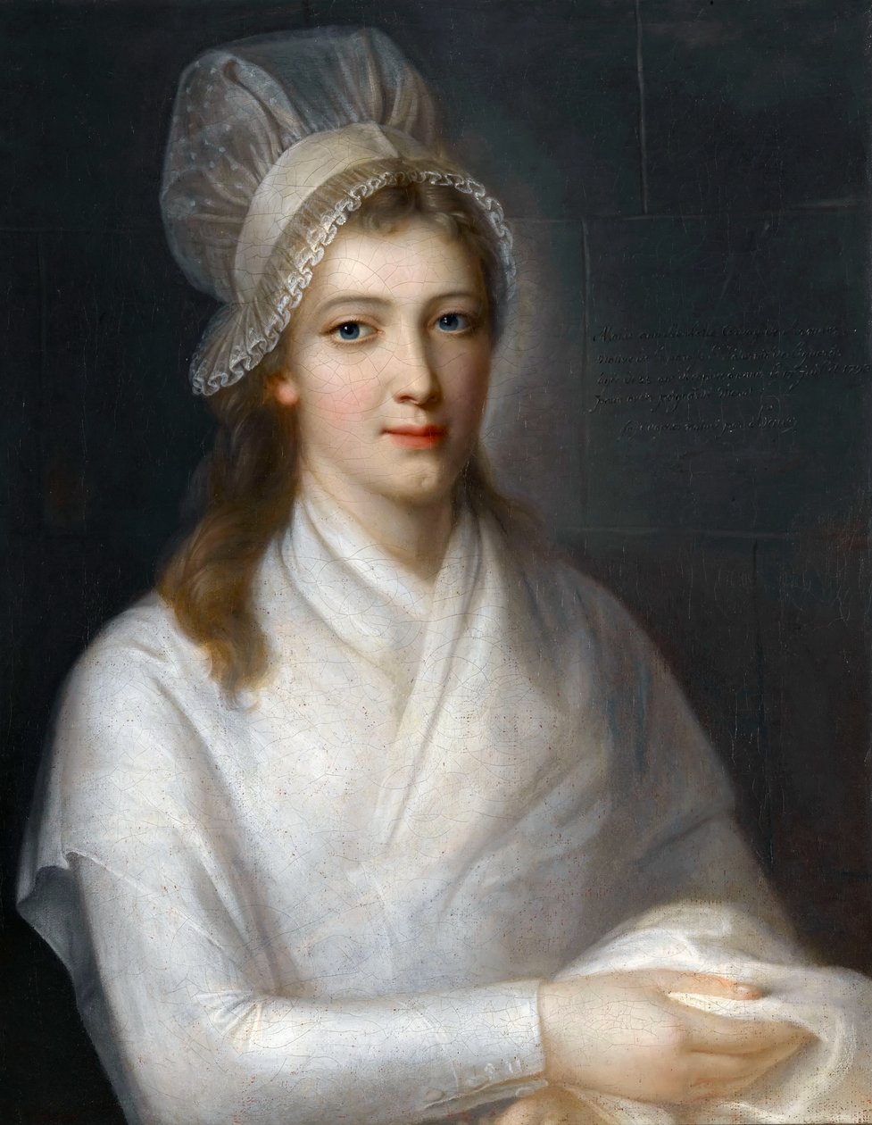 Porträt von Charlotte Corday 1768-1793 von Jean Jacques Hauer