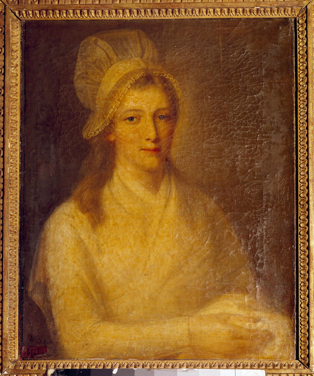 Porträt von Marie Anne Charlotte Corday (Jean Jacques Hauer) von Jean Jacques Hauer