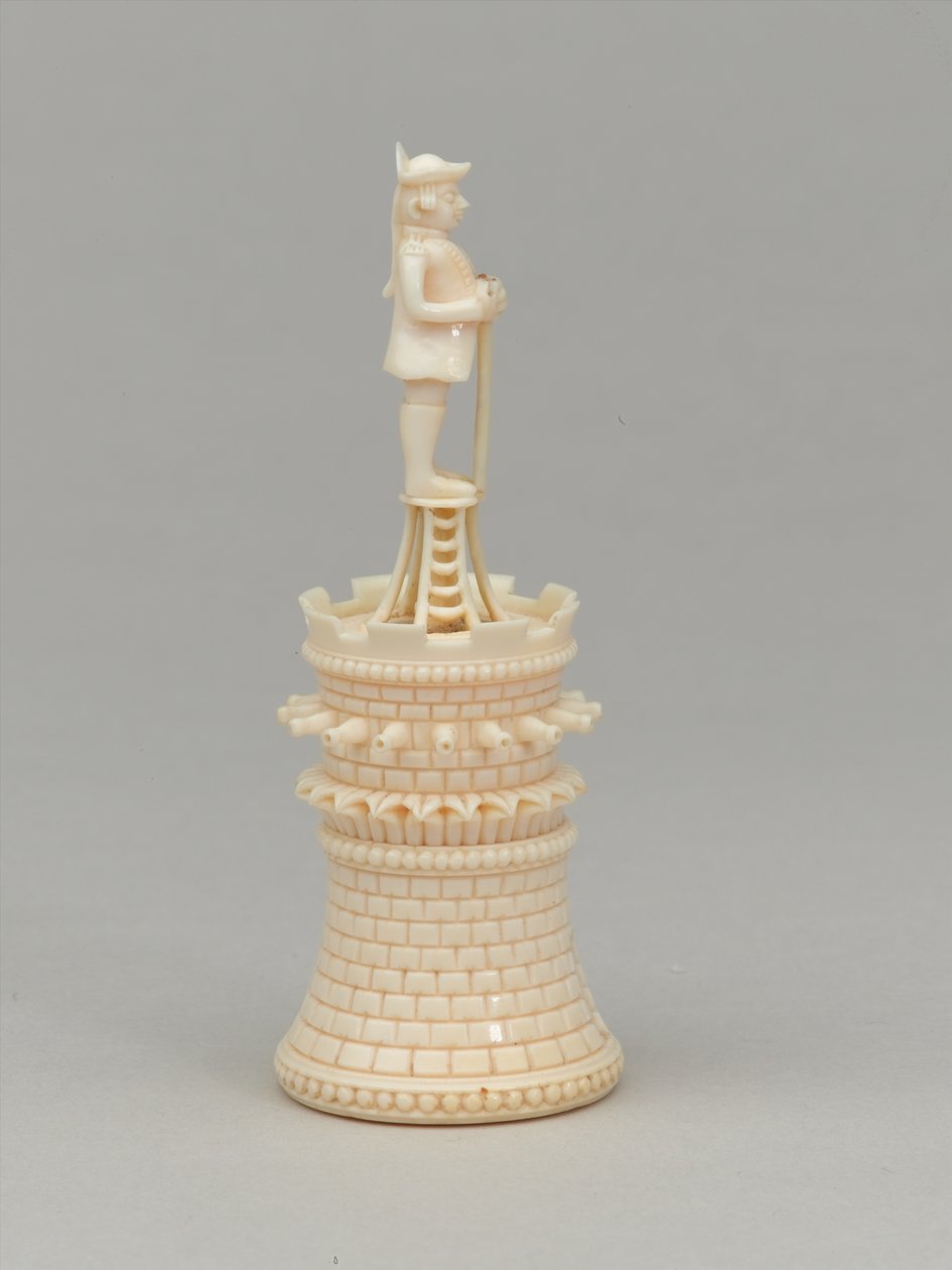Weißer Turm, Schachfigur, Indien, um 1820 von Jean Jacques Scherrer