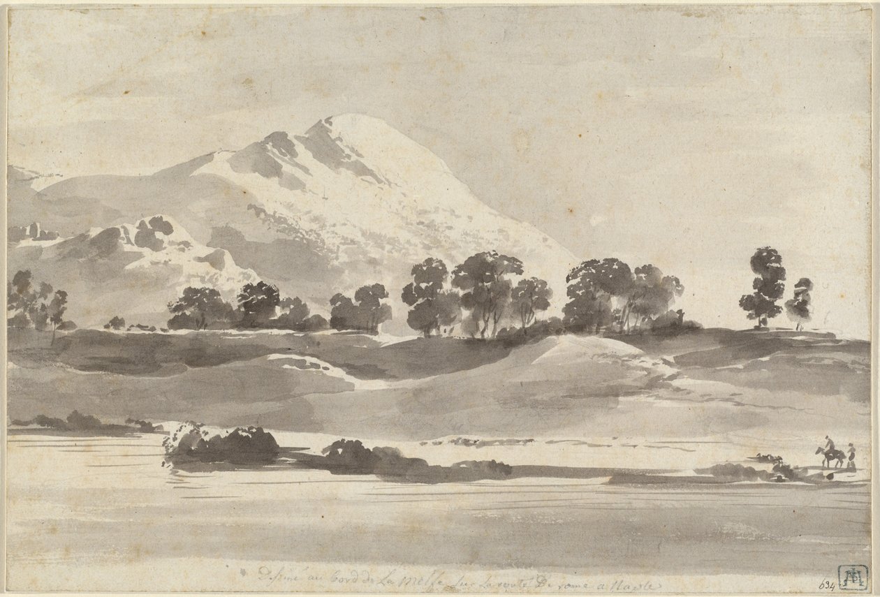 Berg Kairo vom Melfa-Fluss aus gesehen von Jean Jacques de Boissieu