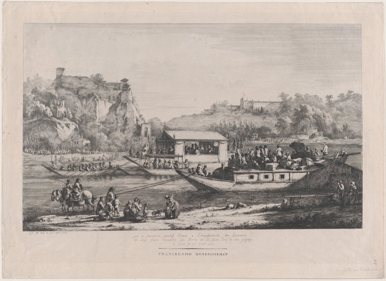 Papst Pius VII. auf der Saône, 1805 von Jean Jacques de Boissieu