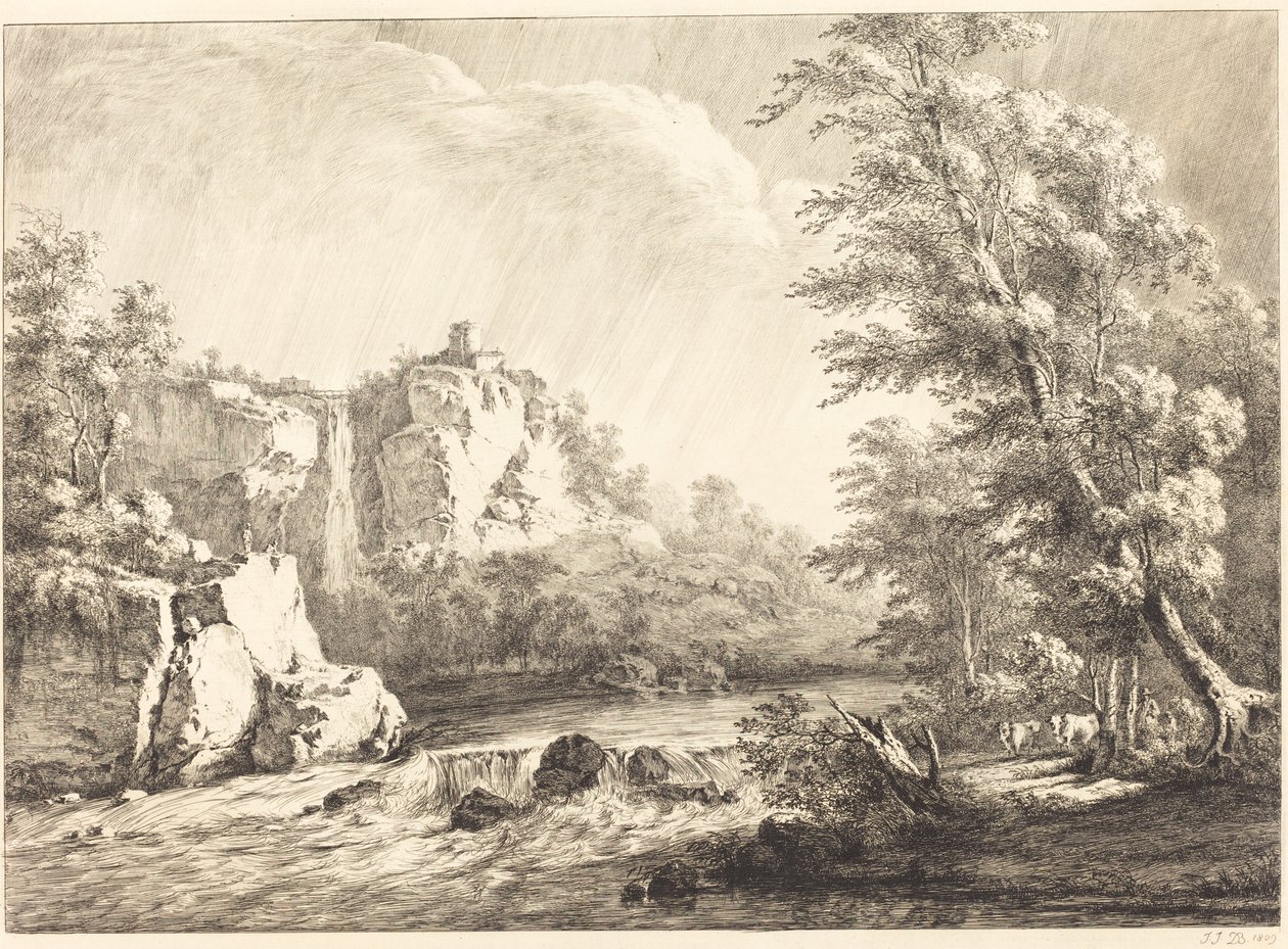 Flusslandschaft mit vorbeiziehendem Sturm von Jean Jacques de Boissieu