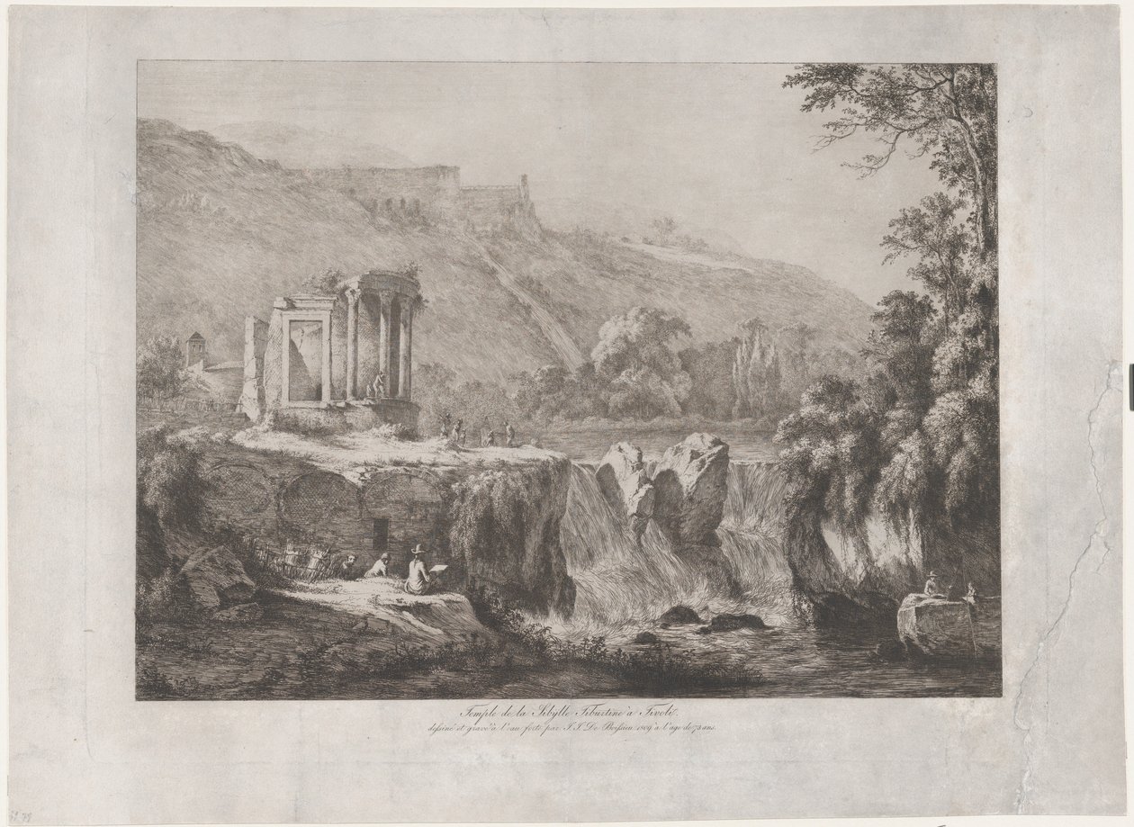 Ansicht des Tempels der Tiburtinischen Sibylle, 1809 von Jean Jacques de Boissieu