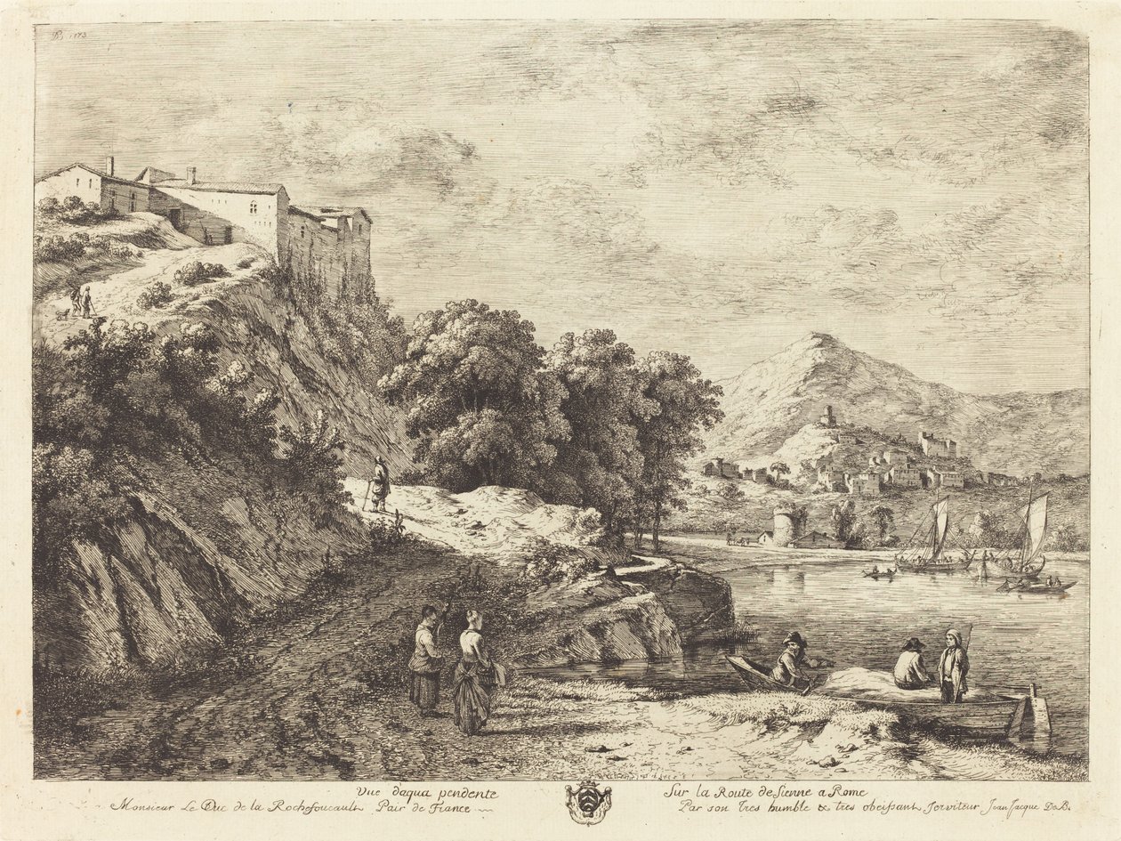 Ansicht von Aqua Pendente auf der Straße von Siena nach Rom von Jean Jacques de Boissieu