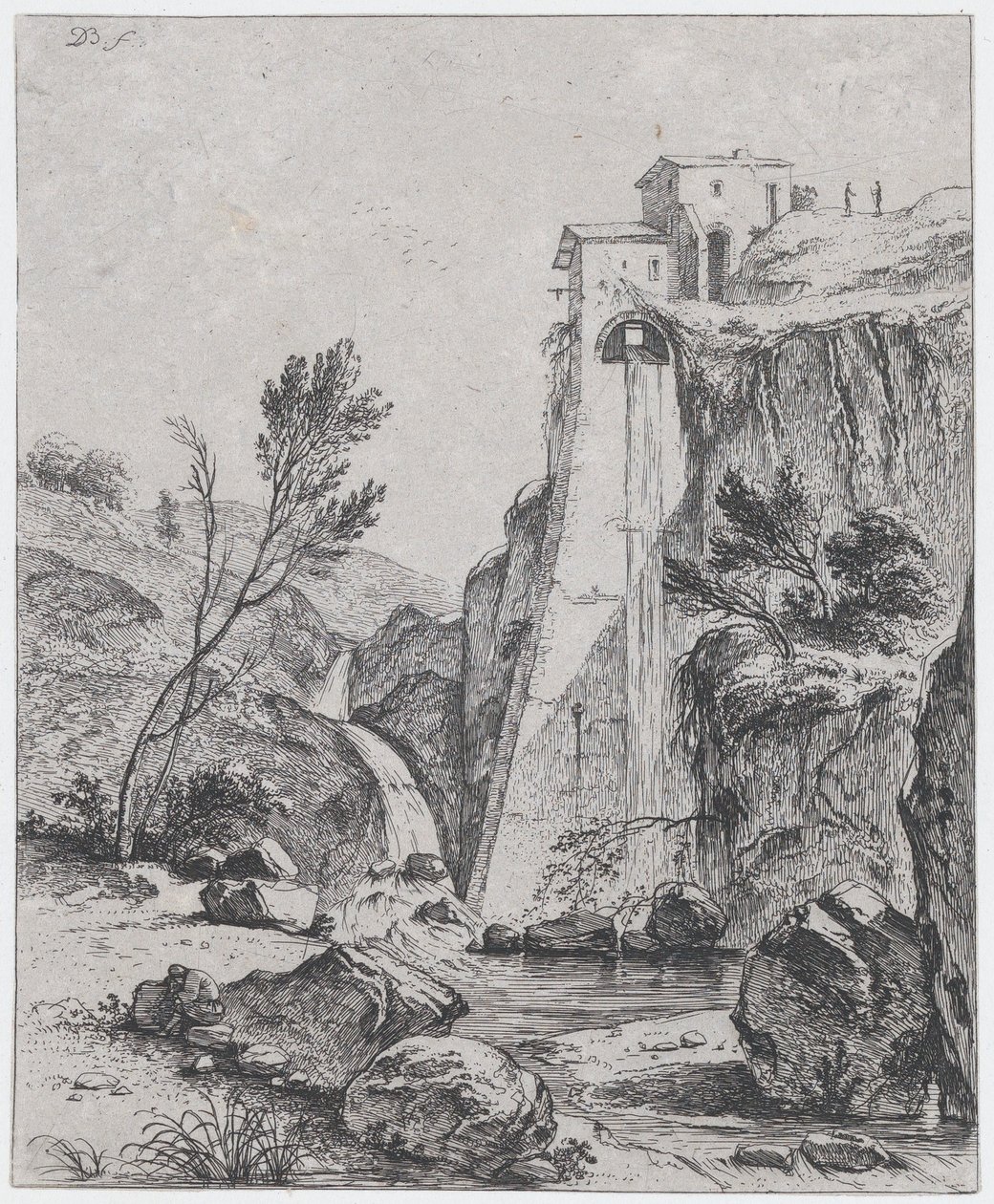 Wasserfall nach Breenberg, 1764 von Jean Jacques de Boissieu