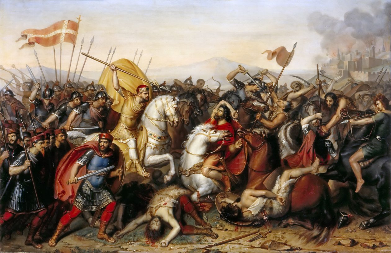 Die Schlacht von Saucourt-en-Vimeu am 3. August 881 von Jean Joseph Dassy