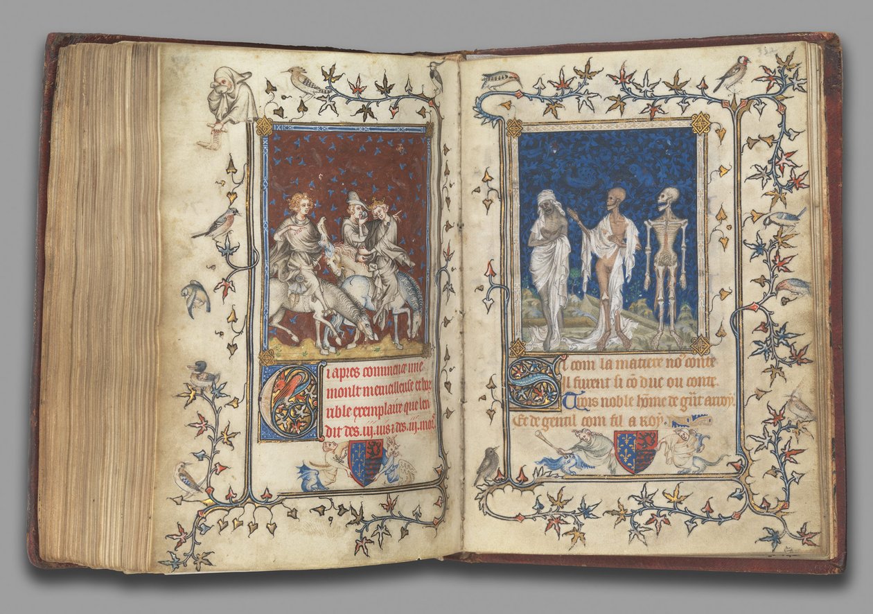 f.321v-322r aus dem Gebetbuch von Bonne von Luxemburg, Herzogin der Normandie, vor 1349 von Jean Le and workshop (attr. to) Noir