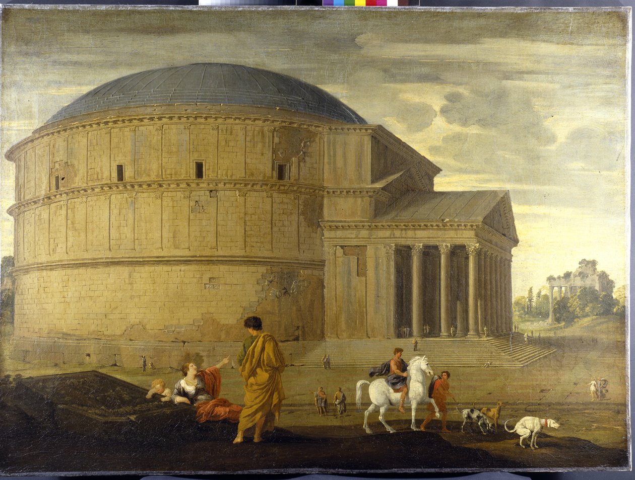 Capriccio-Ansicht des Pantheon mit dem Tempel des Vespasian von Jean Lemaire