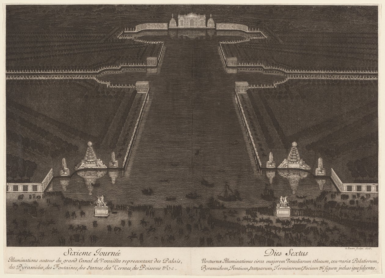 Illuminationen um den großen Kanal von Versailles von Jean Lepautre