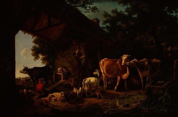 Tiere kommen aus der Scheune von Jean Louis De Marne