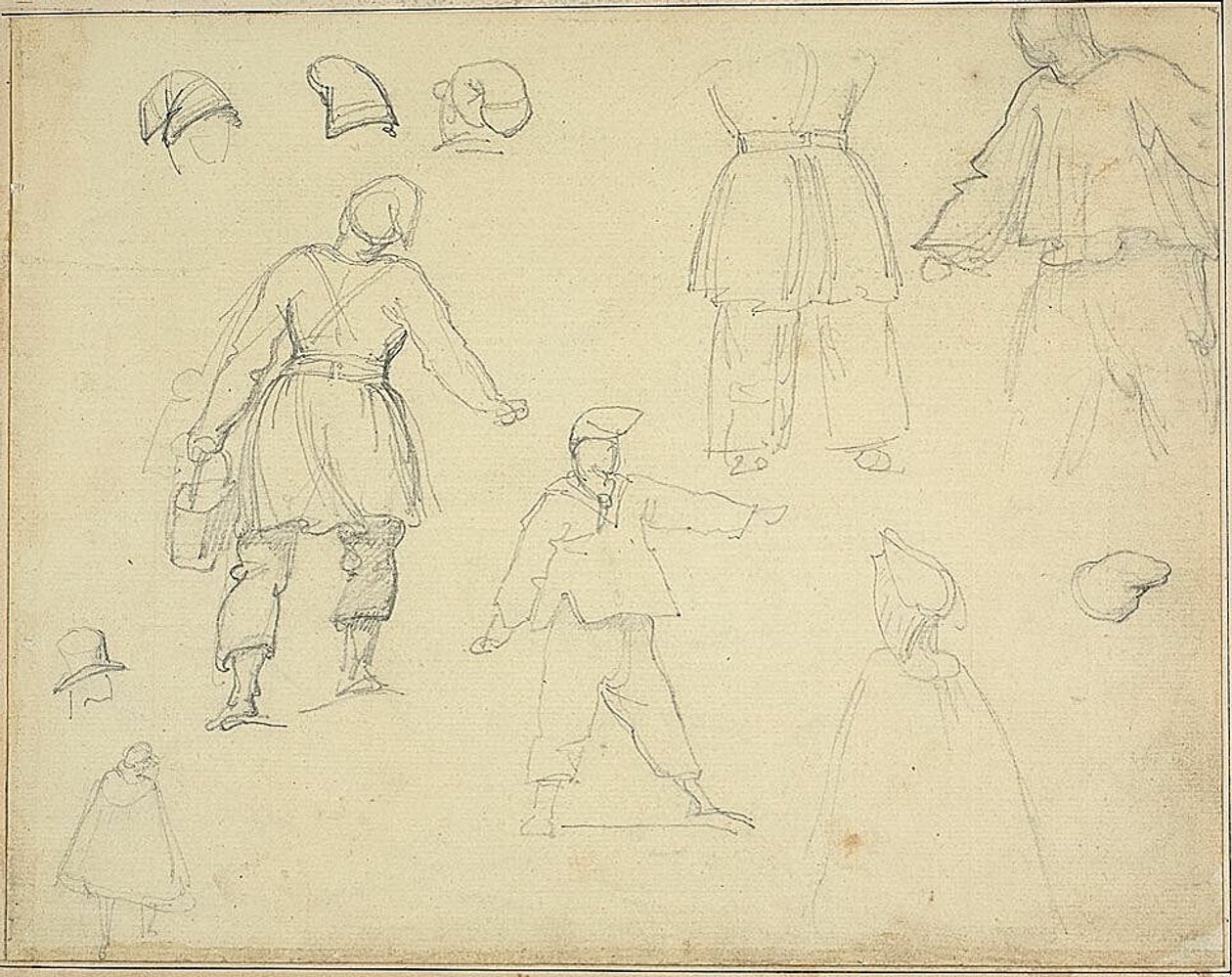 Skizzen: Stalljunge mit Eimer von Jean Louis André Théodore Géricault