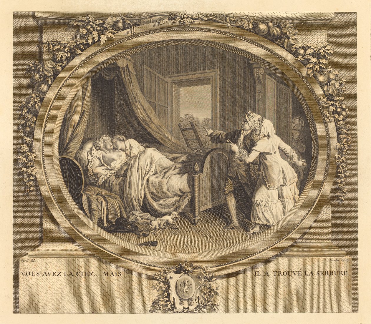 Sie haben den Schlüssel, aber er hat das Schloss gefunden von Jean Louis Anselin after Antoine Borel