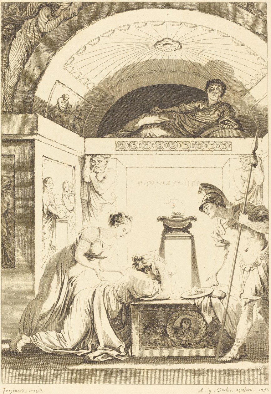 Die Matrone von Ephesus von Jean Louis Delignon and Antoine Jean Duclos after Jean Honoré Fragonard