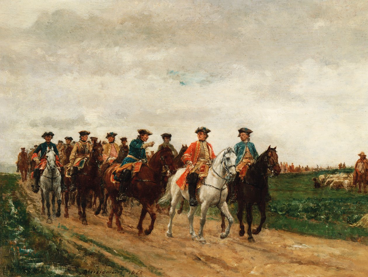 Marschall Saxe und seine Truppen von Jean-Louis Ernest Meissonier