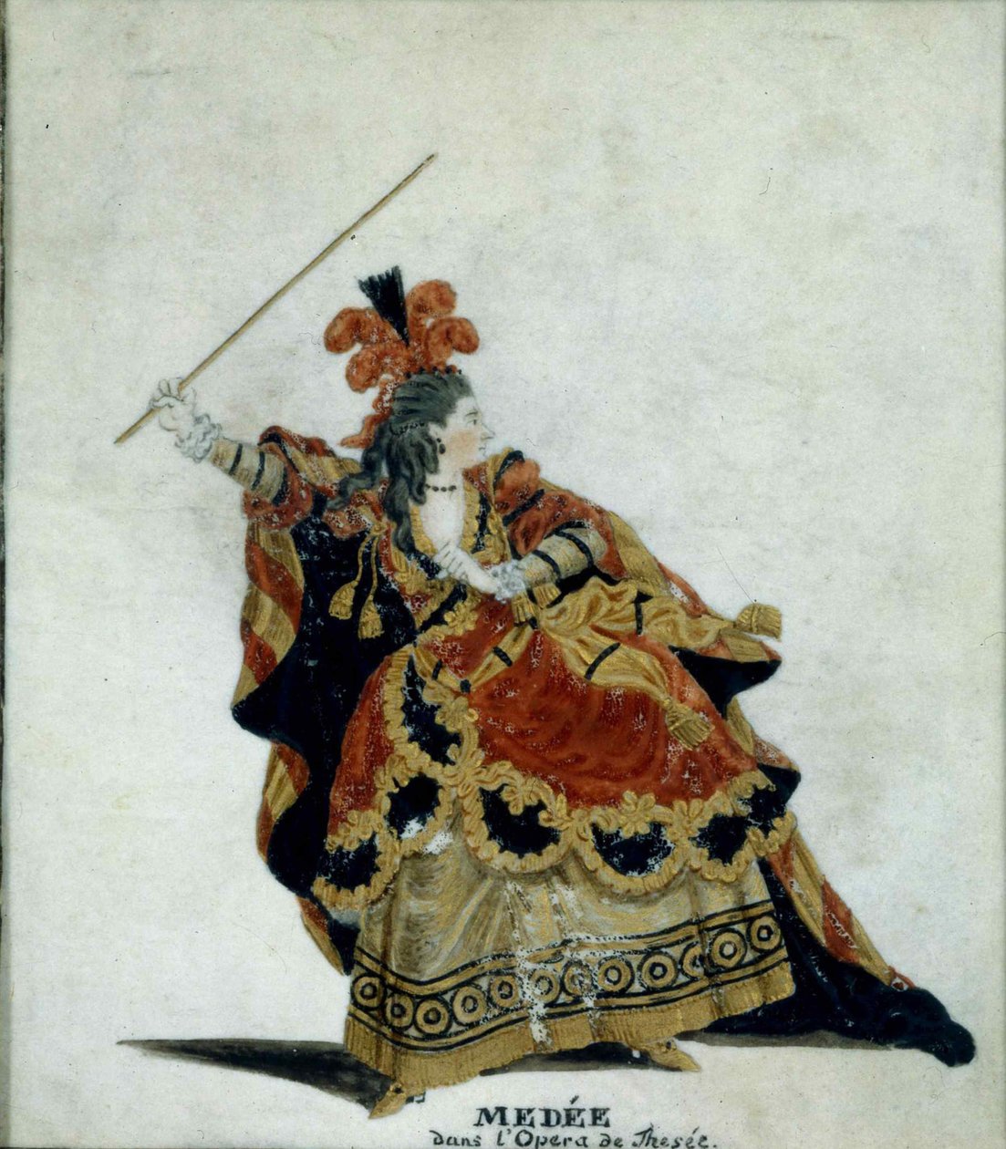 Médée. Kostümentwurf für die Oper Thésée von Jean-Baptiste Lully von Jean Louis Fesch