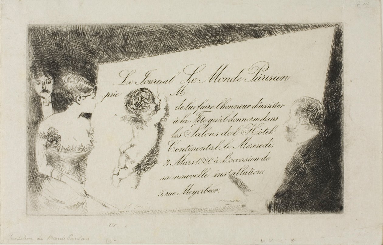 Einladung von der Zeitung "Le Monde Parisien" von Jean Louis Forain