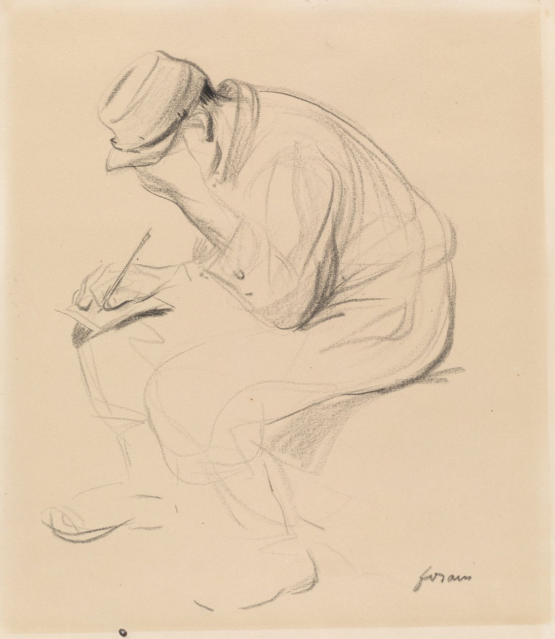 Le Poilu Französischer Soldat schreibt nach Hause, ca. 1900 von Jean Louis Forain