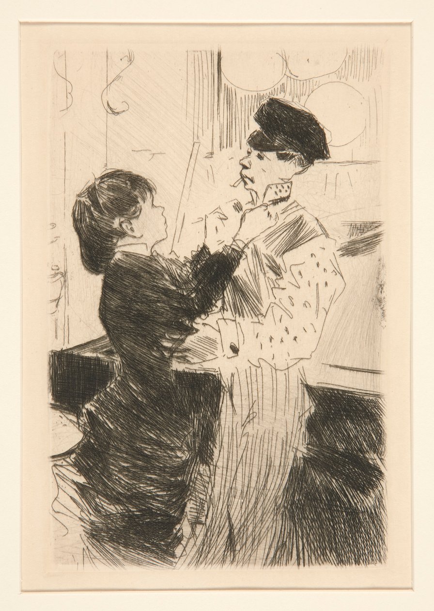 Der Knoten der Krawatte von Jean Louis Forain