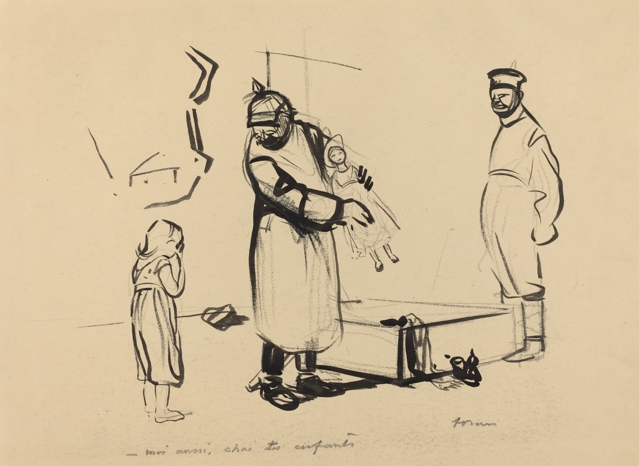 Nach Paris. -moi aussi, chai des enfants, ca. 1914-1919 von Jean Louis Forain