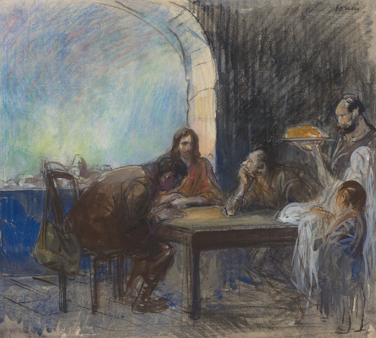 Das Abendmahl in Emmaus, möglicherweise ca. 1912-1913 von Jean Louis Forain