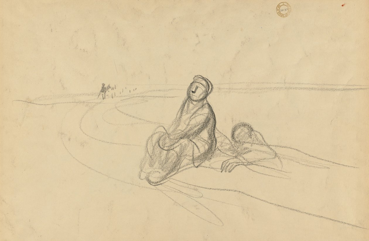 Zwei Figuren auf einer Straße, ca. 1919 von Jean Louis Forain