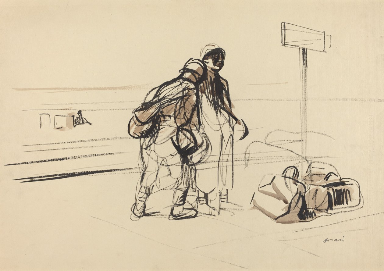 Zwei französische Soldaten in der Nähe eines Anschlagbretts von Jean Louis Forain