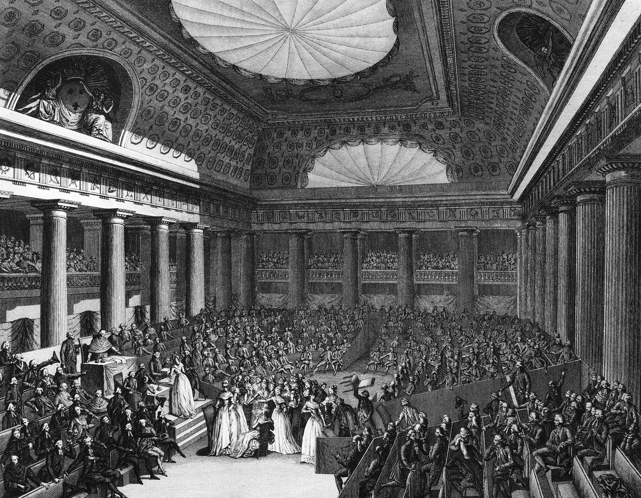 Französische Revolution: Schmuckspende von Künstlerinnen an die Nationalversammlung am 7. September von Jean Louis II (after) Prieur